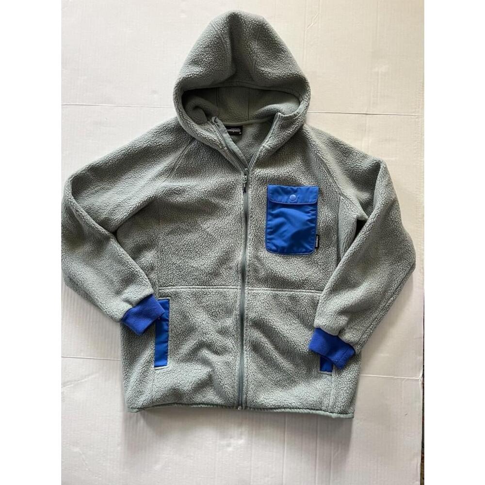 Cotopaxi Women's Cubre High Loft Fleece Hooded Full Zip Jacket Blue Green ML WXL